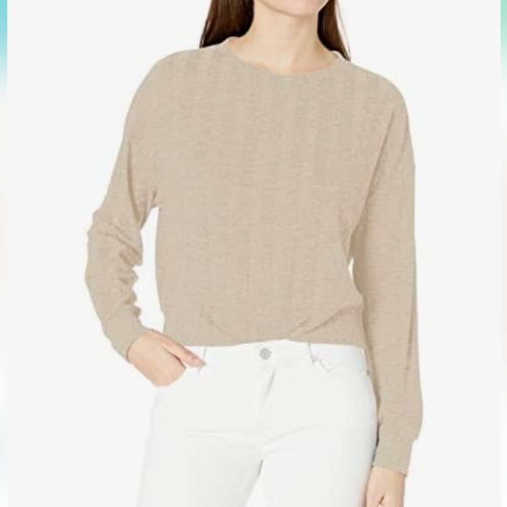 Splendid Reed Long Sleeve Top Sweater In Oatmeal Minimalist Neutral Comfy Casual